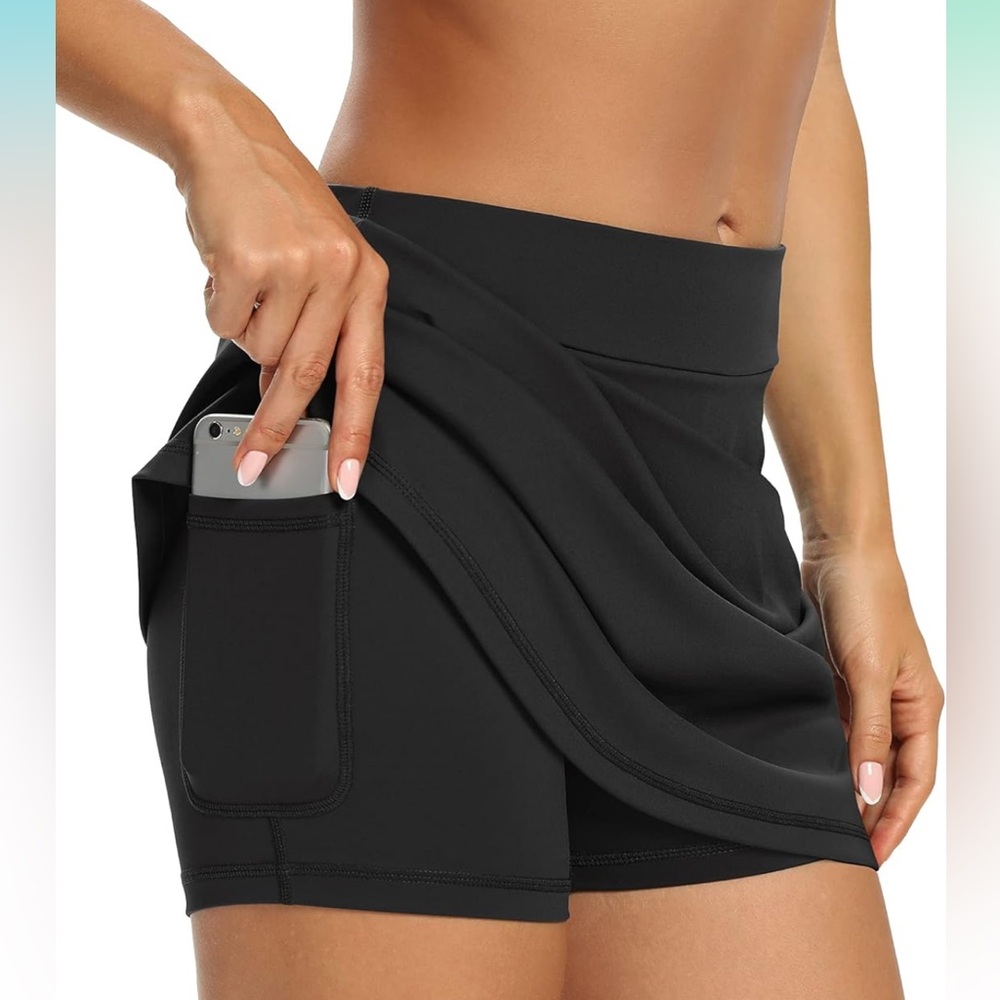 LouKeith Black Tennis Skort